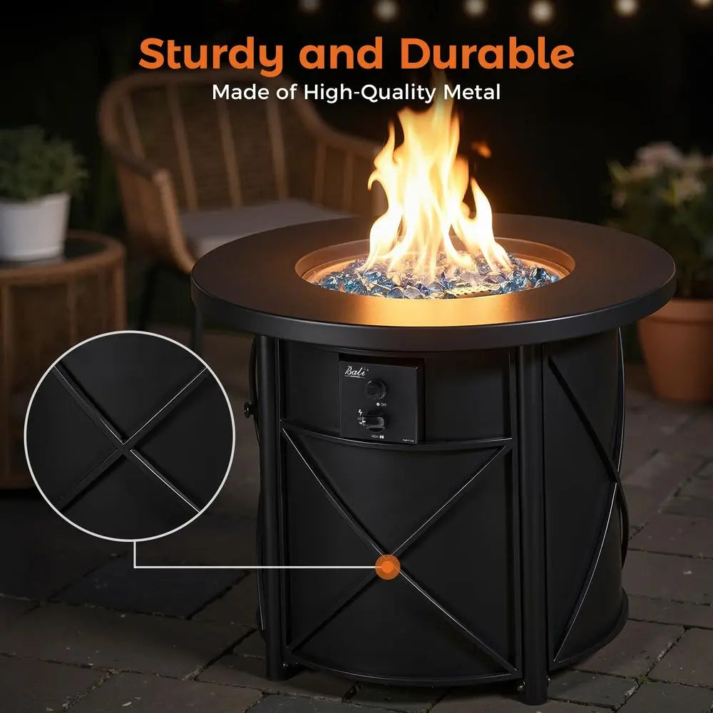 50000 BTU Propane Fire Pit for Outdoor, 30 in Fire Pit Table Outdoor, Round Firepits for Outside Backyard, Patio