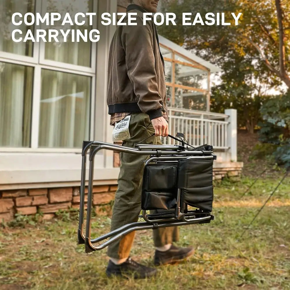 30.7 Tall Portable Camping Chair with Side Table, Ideal for Outdoor Events and Makeup Artists, Supports 350lbs