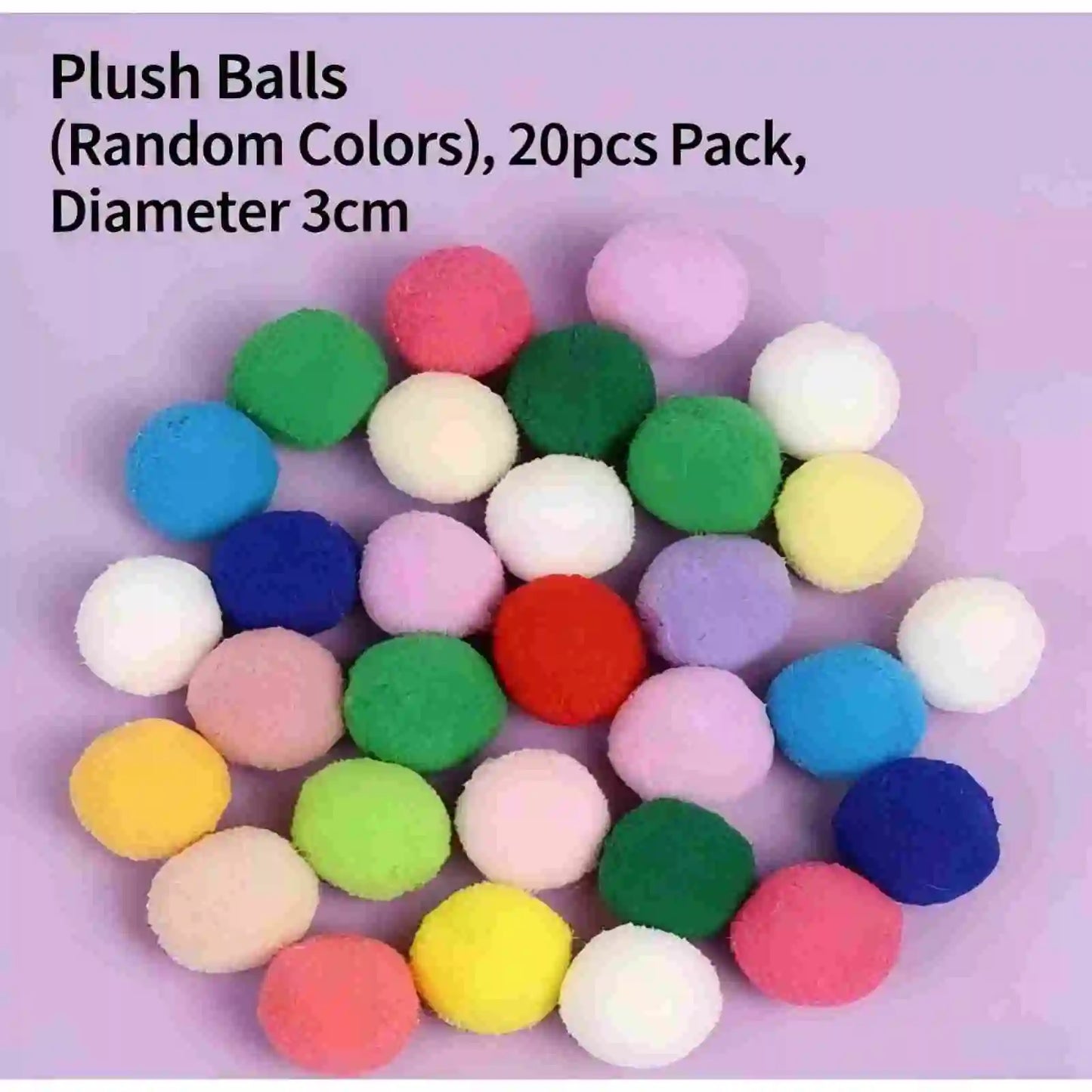 Fumoi 20-Pack Soft Plush Cat Toy Balls, 3.0cm Interactive Kitten Toys, Universal Replacement Balls Compatible with Automatic Launch