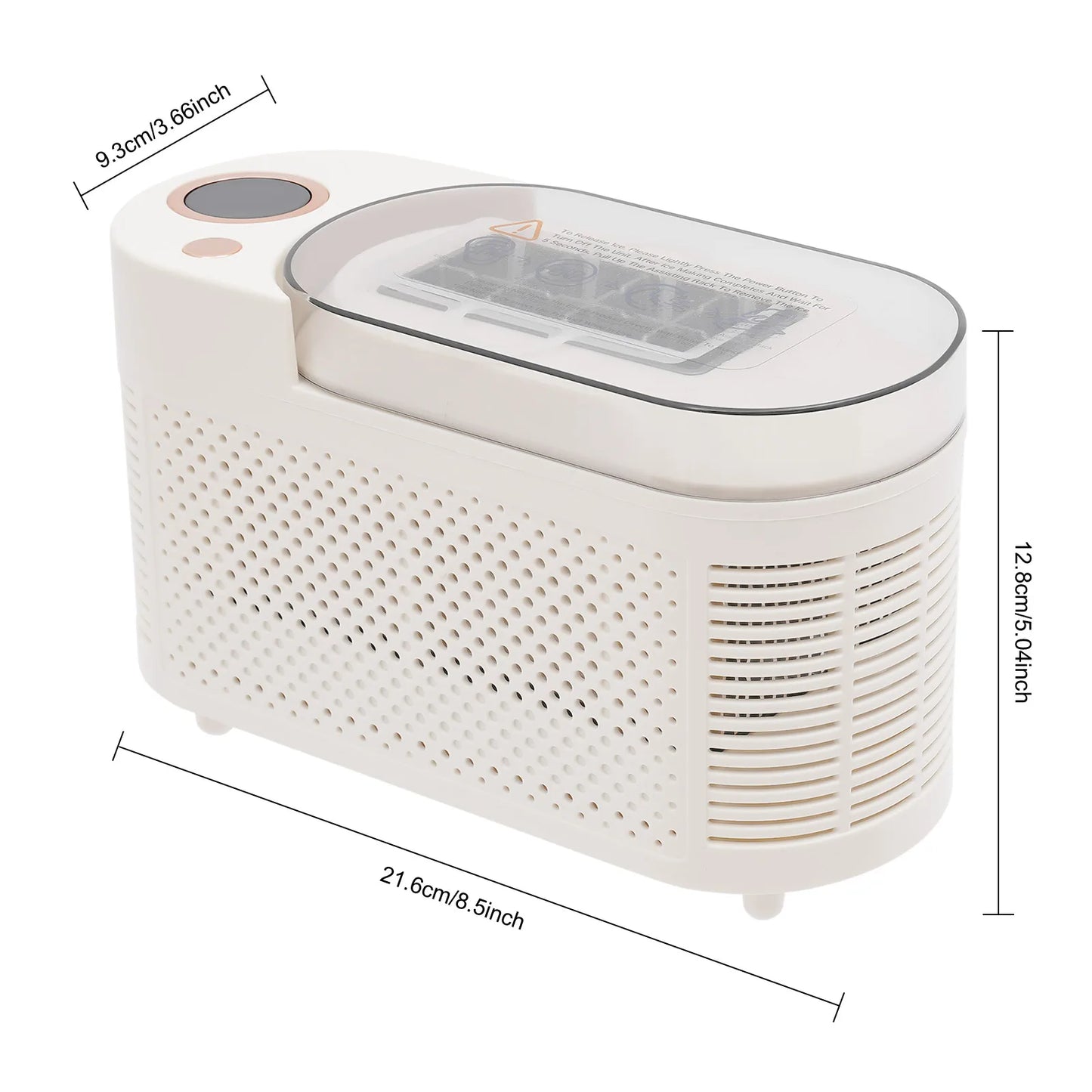 White, 120 W Portable Ice Maker, 12V Mini Countertop Ice Maker, Mini Ice Machine for Home Kitchens Bars RVs, Fast Ice-making