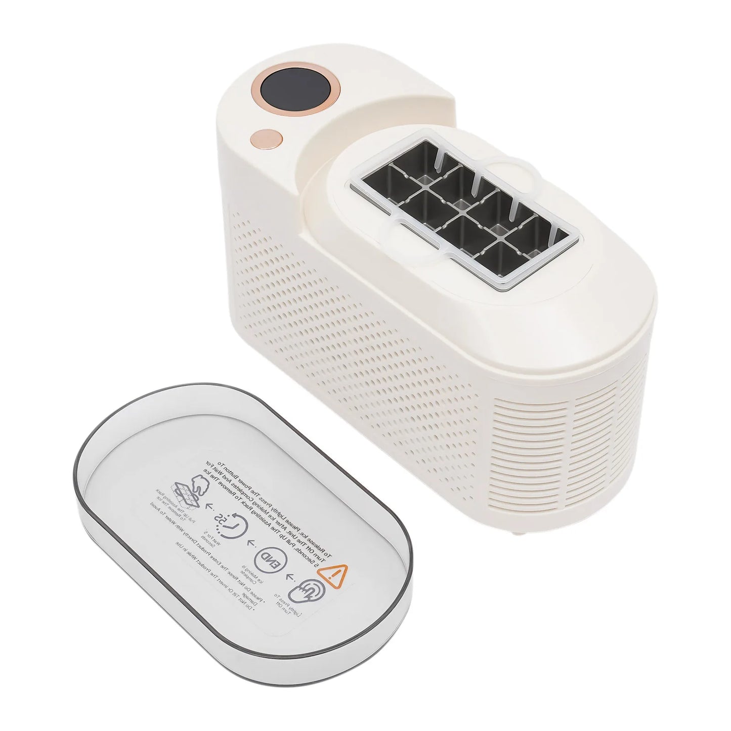 White, 120 W Portable Ice Maker, 12V Mini Countertop Ice Maker, Mini Ice Machine for Home Kitchens Bars RVs, Fast Ice-making