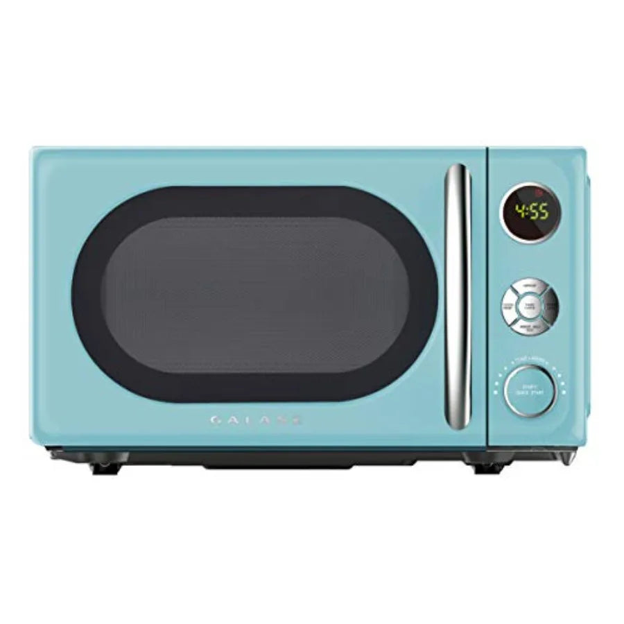 Retro Microwave Oven with LED Lighting Pull Handle Design Child Lock Bebop Color Energy Efficient