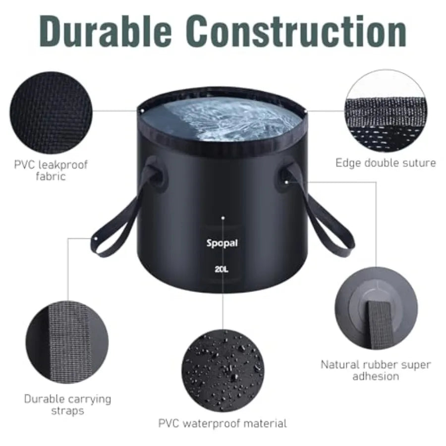 Portable Shower for Camping, [Upgraded] 8000mAh Rechargeable Camping Shower with 5 Adjustable Speeds, 4 Spray Modes