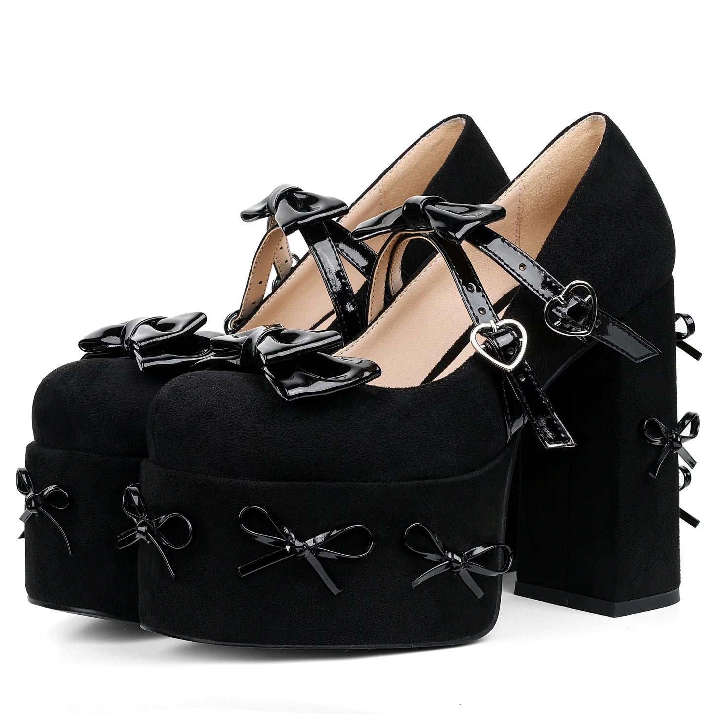 Womens Mary Jane Heels Black Platform Chunky Heels Goth Platform Shoes Chunky High Heel Mary Jane Heels Gothic Heels