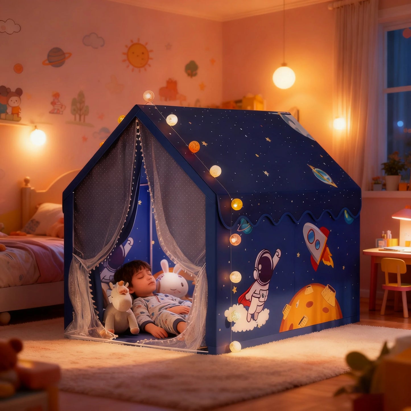 Kids play tent astronaut style boy's game room tent is the perfect gift for children indoor  interactive toys (Single tent)