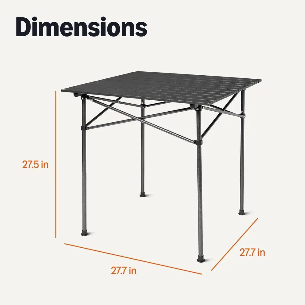 Compact Tall Black Portable Camping Table