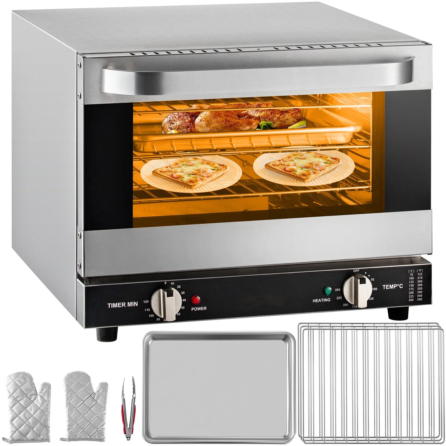 SucceBuy 21L47L66L Electric Oven Commercial Multifunction Countertop 3/4-Layer Baking Machine Home Toaster Pizza Convection Oven
