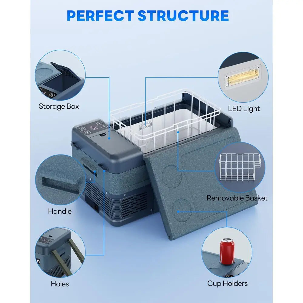 12 Volt Car Refrigerator 20Quart Car Fridge Freezer Electric Cooler Portable Cooler 12V Fridge RV Refrigerator 468 Temp Control
