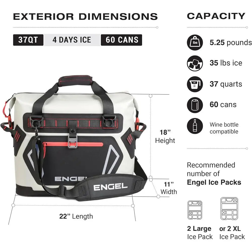 Portable High-Performance Soft-Sided Cooler - Durable, Leak-Proof, Ideal for Camping, Fishing, Tailgating & Outdoors - Long-Last