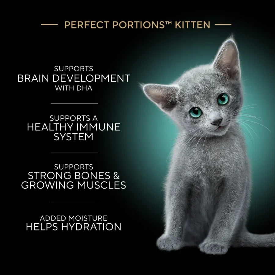 Perfect Portions Kitten Variety Flavors Pate Wet Cat Food, 2.6 oz Twin-Pack Trays 24 Pack