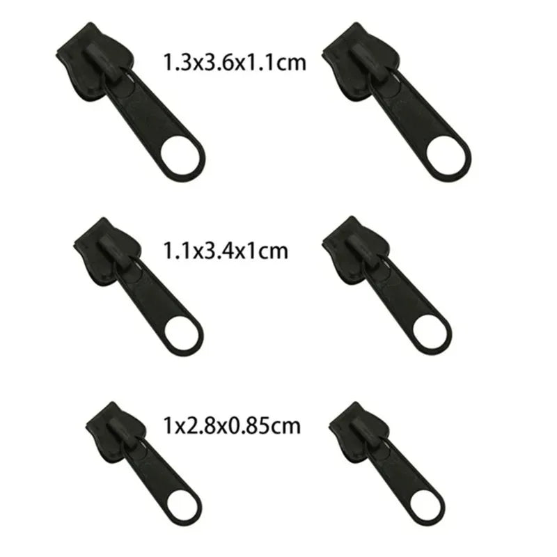 6pcs Instant Zipper Universal Instant Fix Repair Kit Replacement Zip Slider Teeth Multifunctional Clothing Replacement Zipper