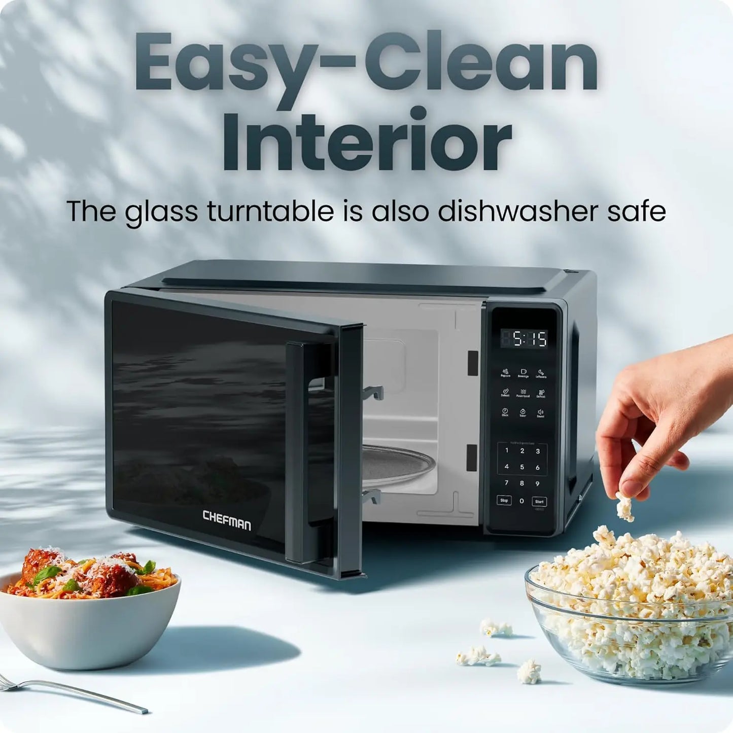 Compact 700W Microwave Oven with 10 Power Levels, 6 Presets, Eco Mode, Child Lock & Mute - 0.7 Cu. Ft.
