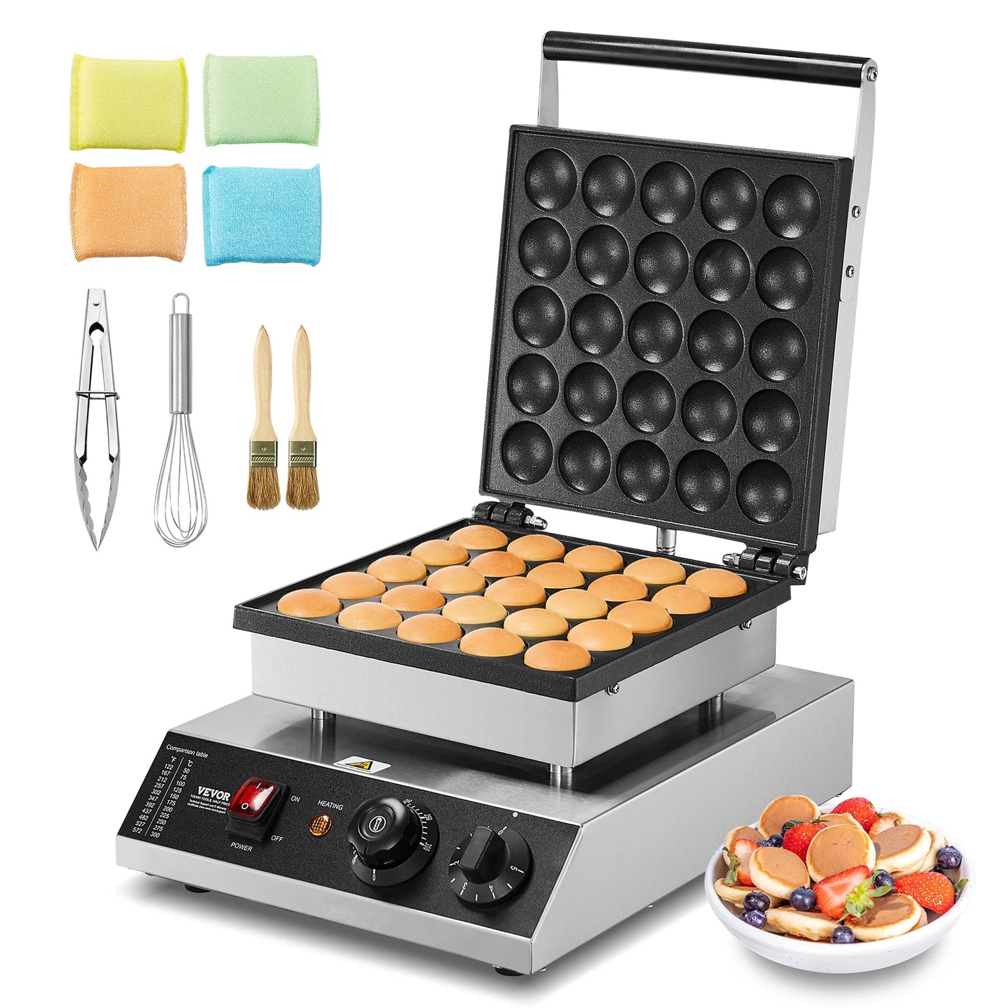 SucceBuy Electric Waffle Maker 25PCS Mini Dutch Pancake Maker Kitchen Home Appliance Snack