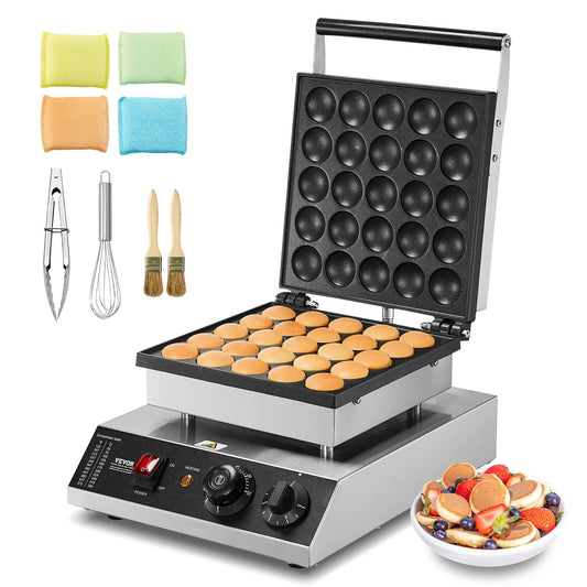 SucceBuy Electric Waffle Maker 25PCS Mini Dutch Pancake Maker Kitchen Home Appliance Snack