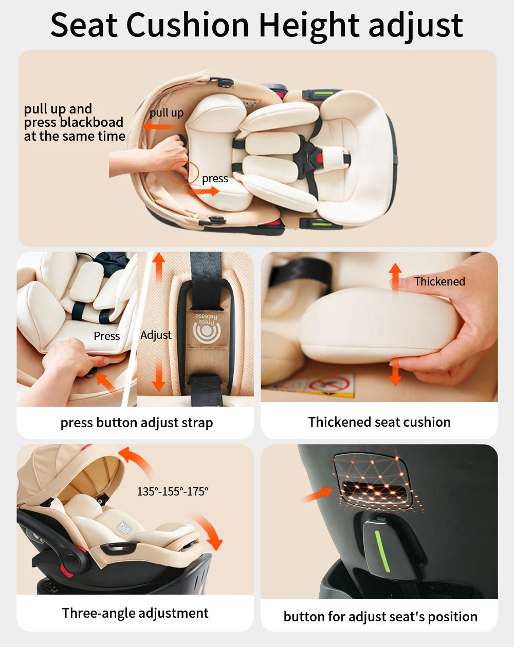 Baby Stroller Combo Car Seat  Infant Pushchair with Carry Cot Foldable Reversible Pram,Travel System with Isofix Base Upto 55lbs