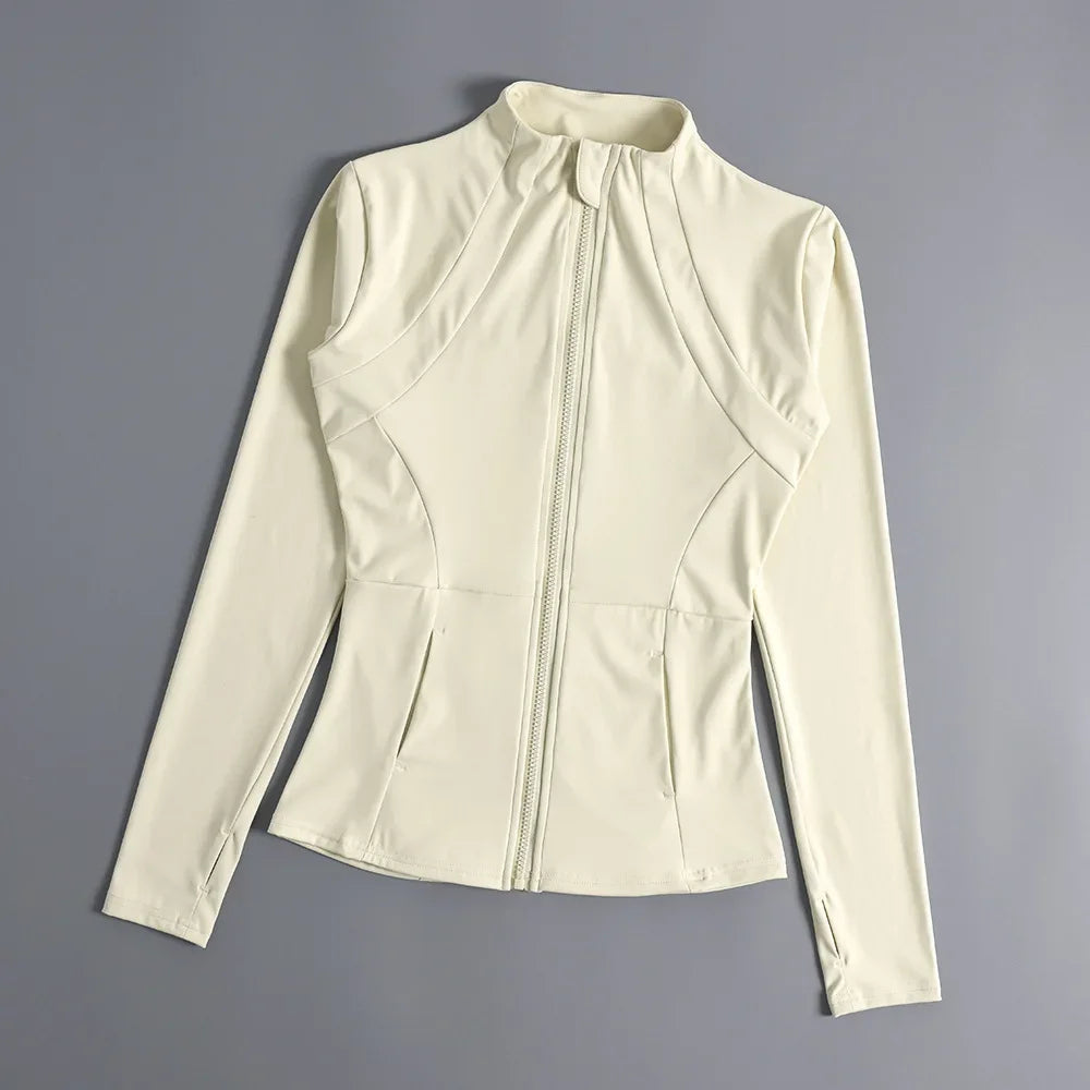 Sports Coat Women's Shirt Yoga Slim Long Sleeve Fast Running Thin Pilates Fitness Suit Top Clothing