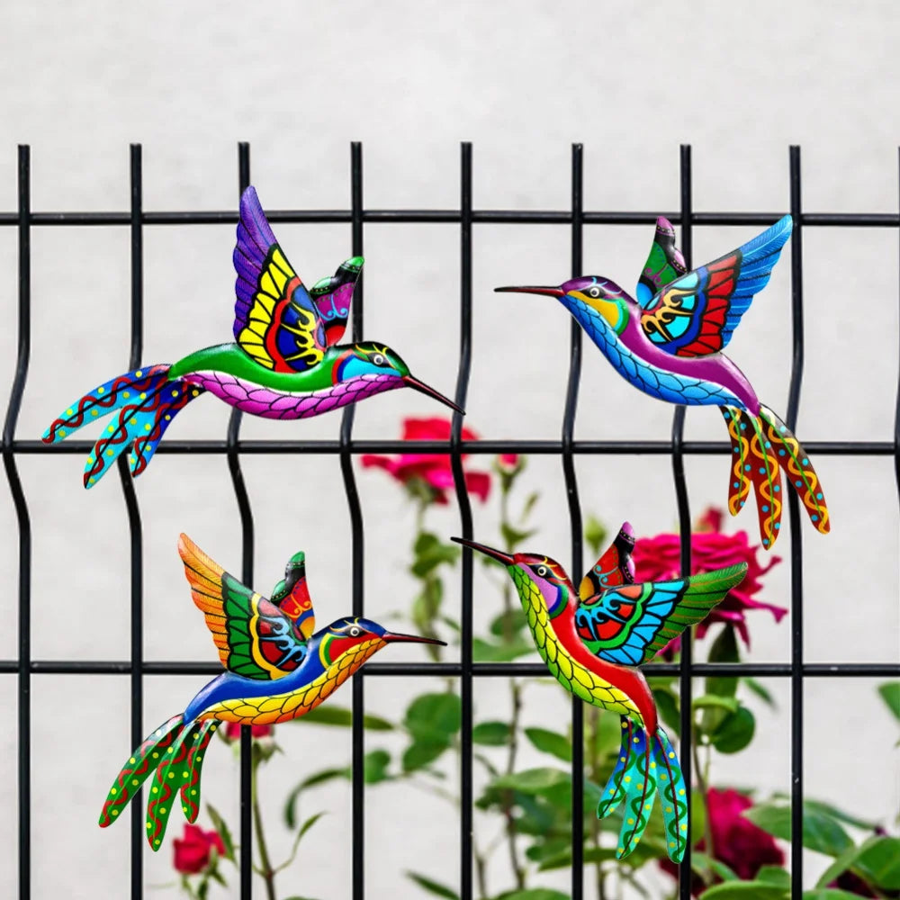 Wrought Iron Hummingbird Garden Bedroom Office Wall Hanging Universal Home Decor Living Room Art Crafts Ornament Indoor Outdoor