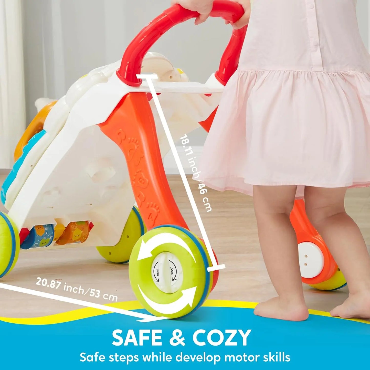 JOYFY Baby Learning Walker 2 in 1 Sit to Stand Learning Toys for Baby Toys 6-12 Months Educational Present Push Walker Gift