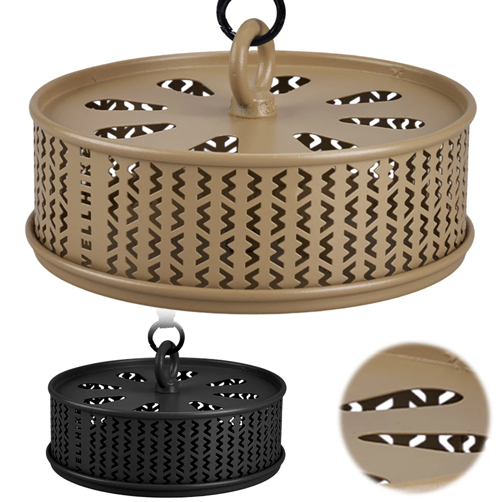 Mosquito Coil Holder with Cover Mosquito Repellent Incense Box Metal Repellent Incense Coil Burner for Outdoor Camping