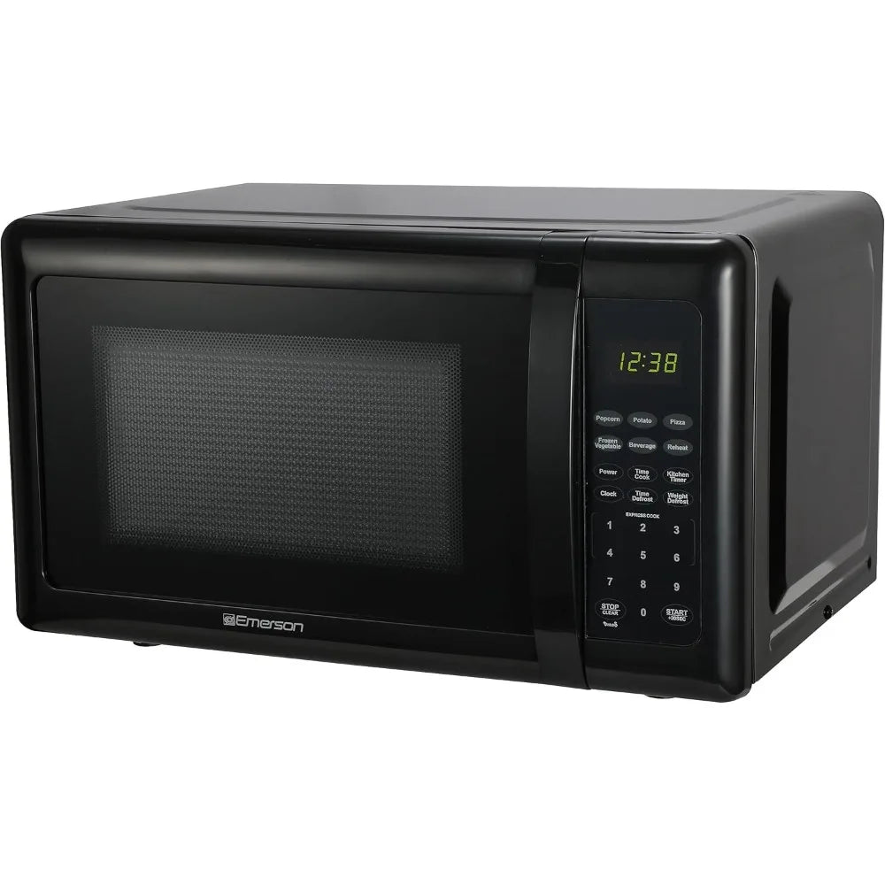 Emerson MW7302B Compact Countertop Microwave Oven with Touch Control, LED Display, 700W