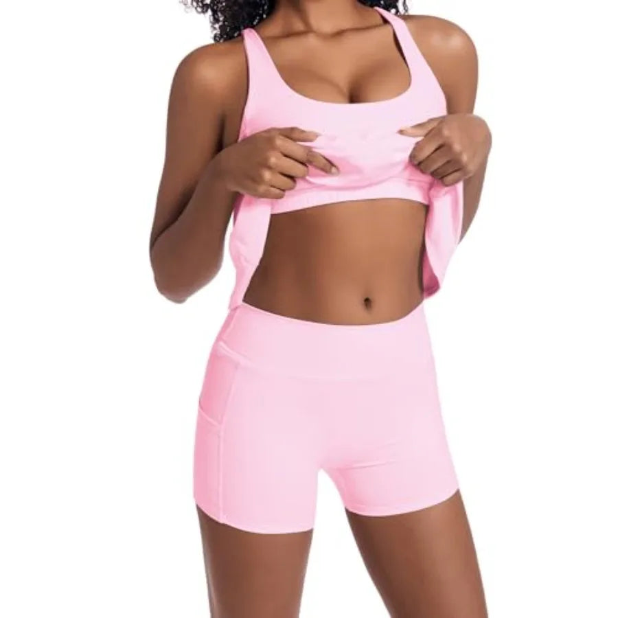 Tennis Dress for Women Workout Dress with Built-in Bra and Shorts Pockets for Athletic Exercise Golf