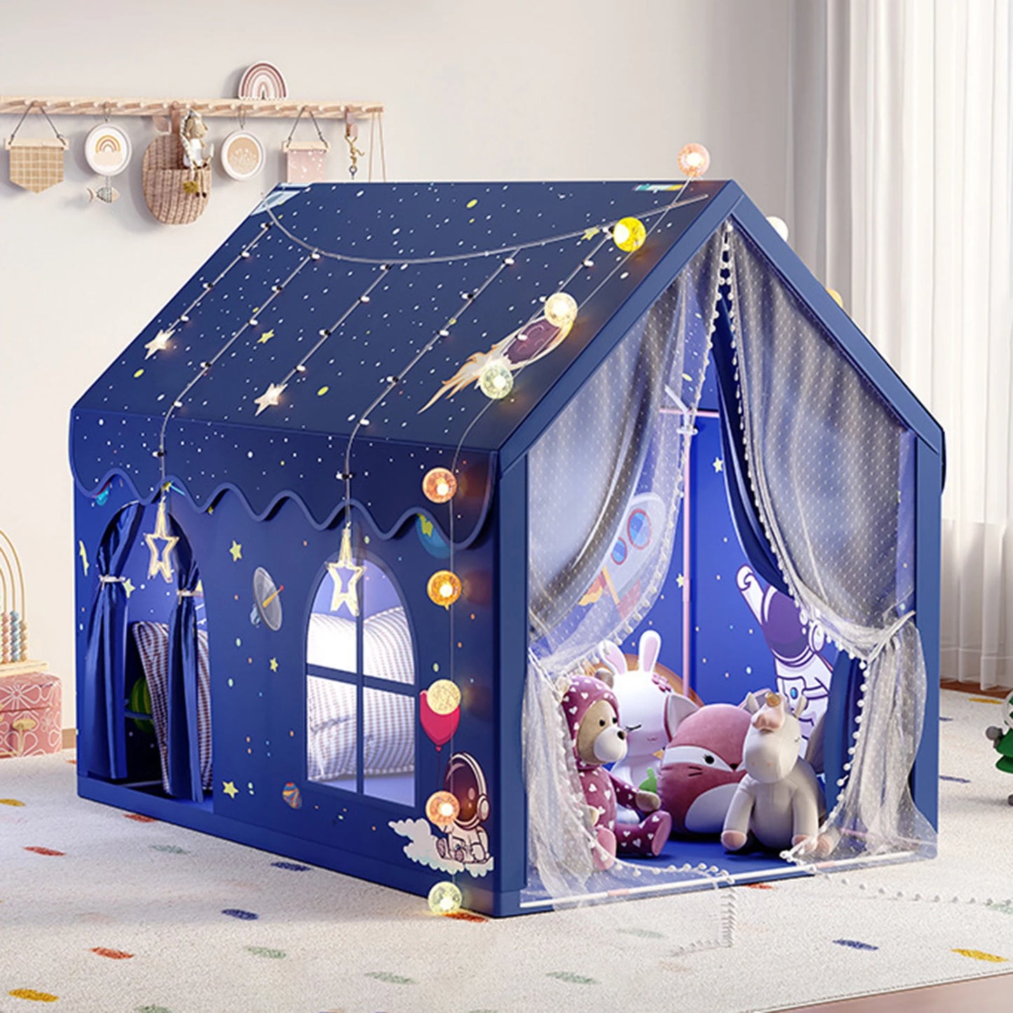 Kids play tent astronaut style boy's game room tent is the perfect gift for children indoor  interactive toys (Single tent)