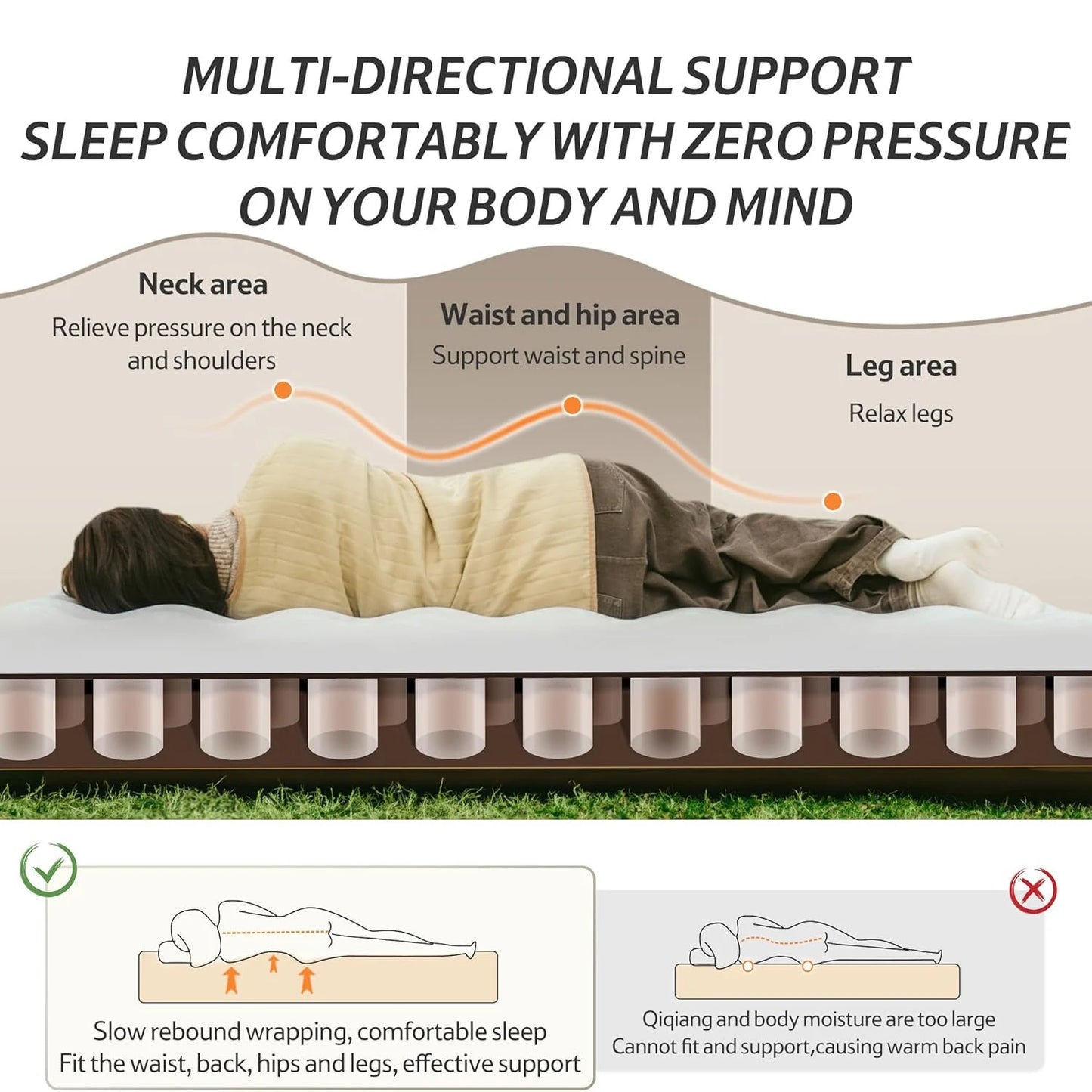 Nature hike Camping Mattress 1 Person Air Bed with Built-in Pump Outdoor Travel Beach Air Mattress Sleeping Mat 25cm Thickened
