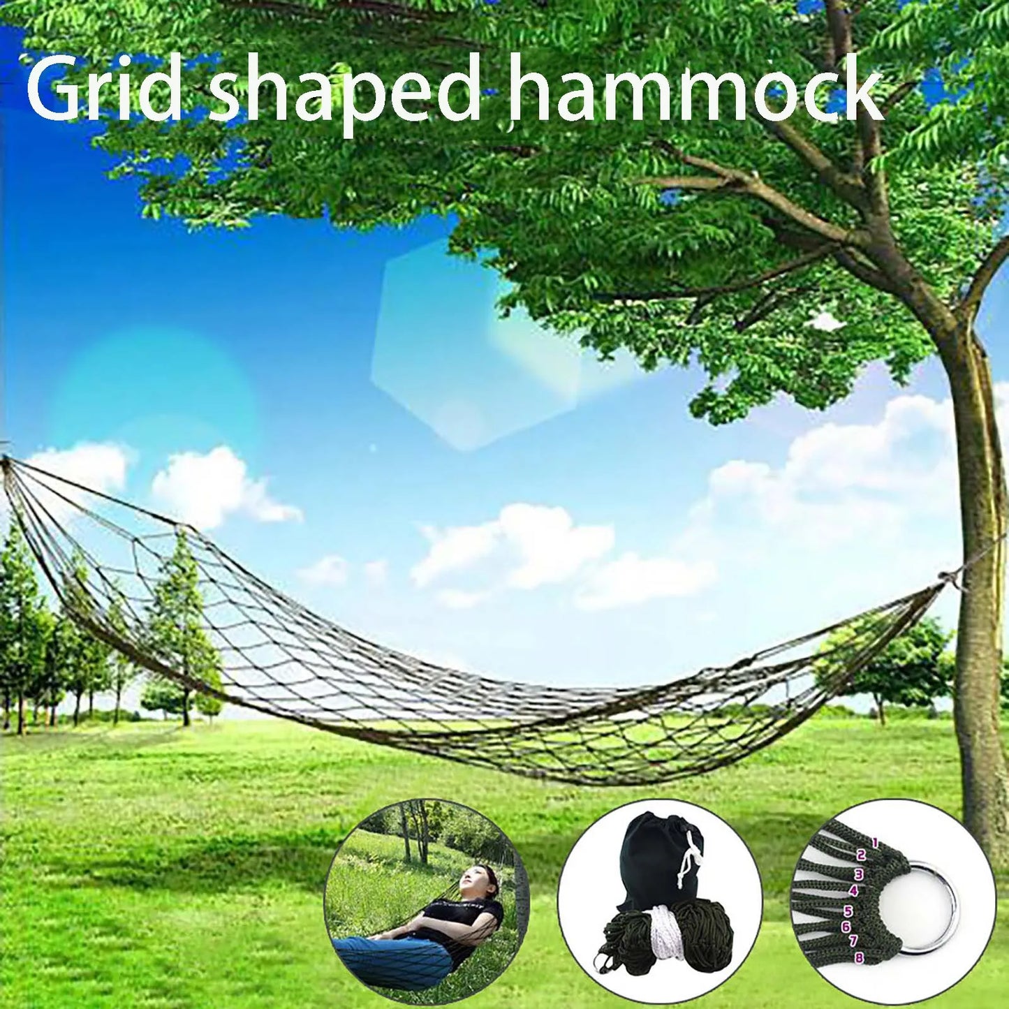 Family Hammock with Portable Carry Bag and for Outside Outdoor Patio Backyard Poolside