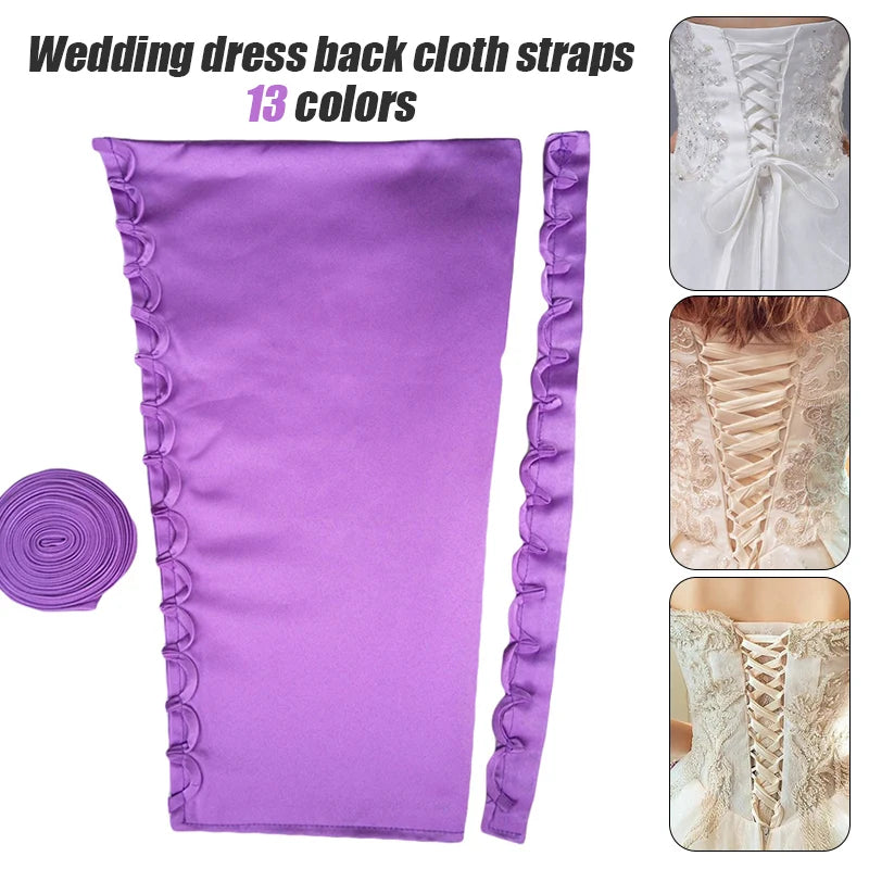 3Pcs/Set Satin Corset Kits Zipper Replacement Wedding Gown Back Lace Webbing DIY Craft Wedding Dress Accessories Lace Up