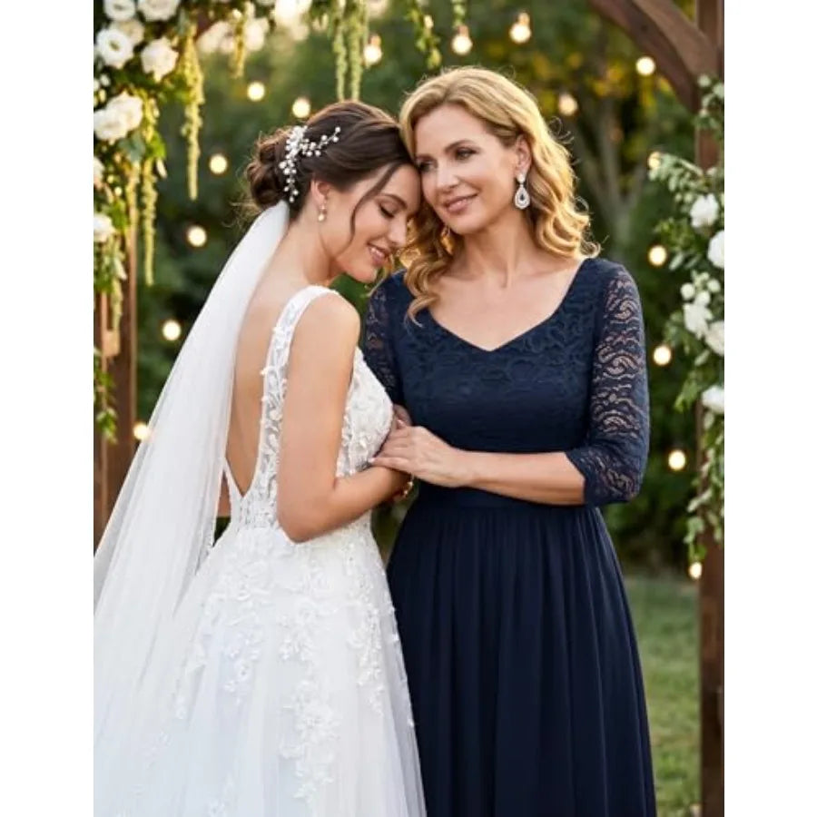 Wedtrend Formal Dresses for Women 3/4 Sleeve Bridesmaid Dress Mother of Bride Dress Maxi Evening Gown Prom Dresses