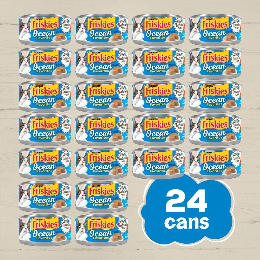 Purina Ocean Favorites Pate Tuna, Wet Cat Food, 5.5 oz Cans, 24 Pack