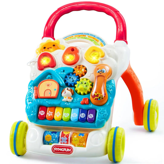 JOYFY Baby Learning Walker 2 in 1 Sit to Stand Learning Toys for Baby Toys 6-12 Months Educational Present Push Walker Gift