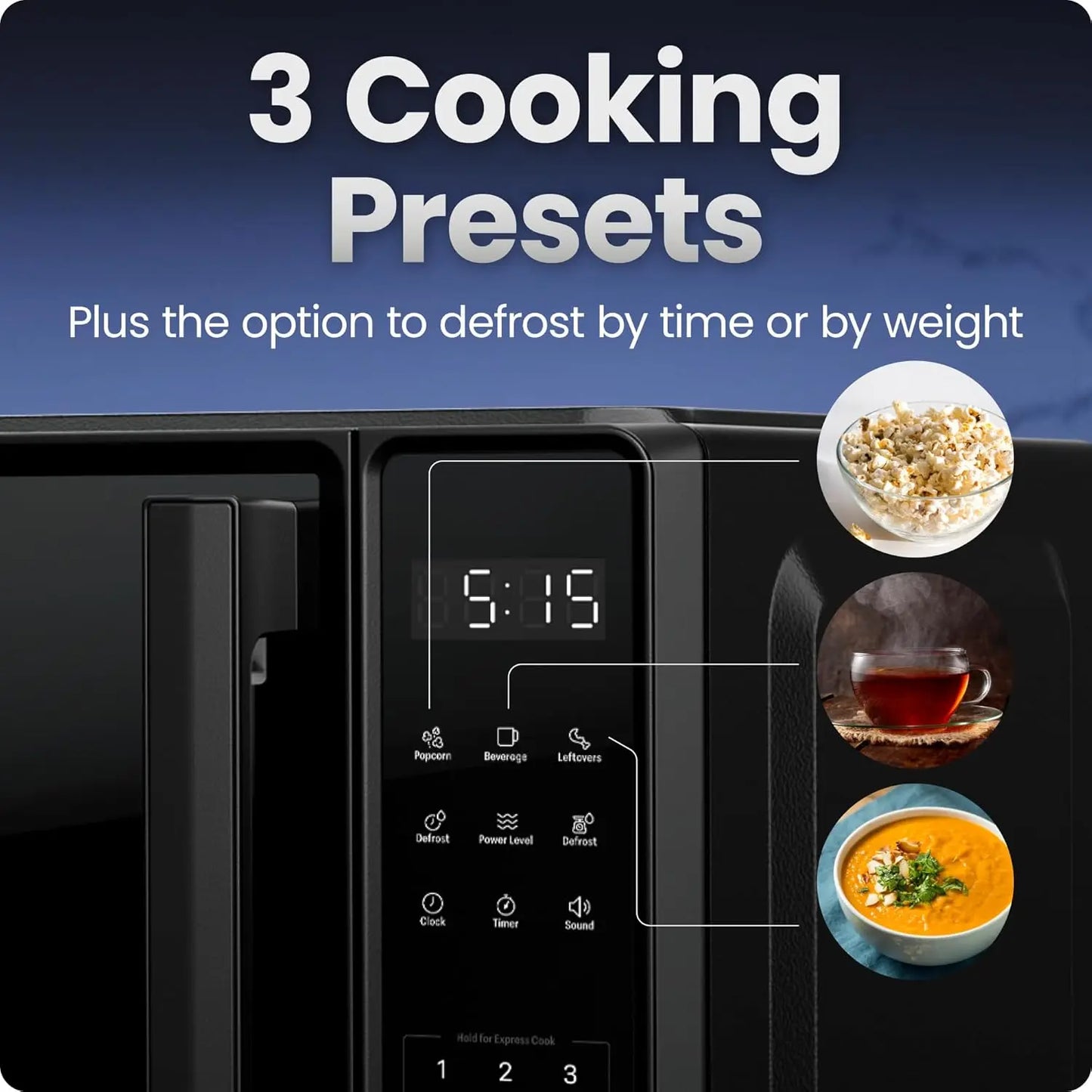 Compact 700W Microwave Oven with 10 Power Levels, 6 Presets, Eco Mode, Child Lock & Mute - 0.7 Cu. Ft.