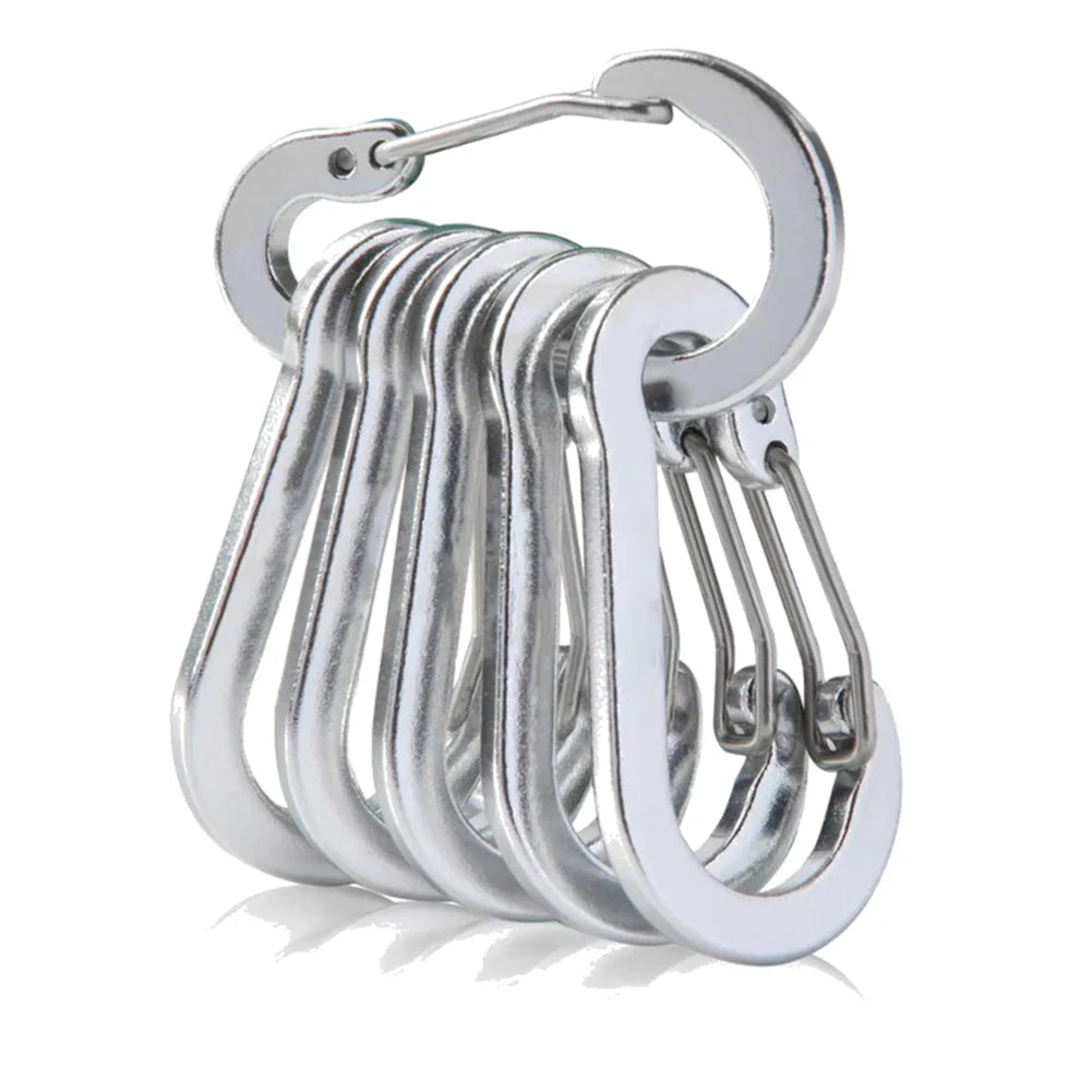 6/12Pcs Aluminum Alloy Carabiner Keychain Outdoor Camping Climbing Hiking Snap Clip Lock Buckle Hook Fishing Accessories