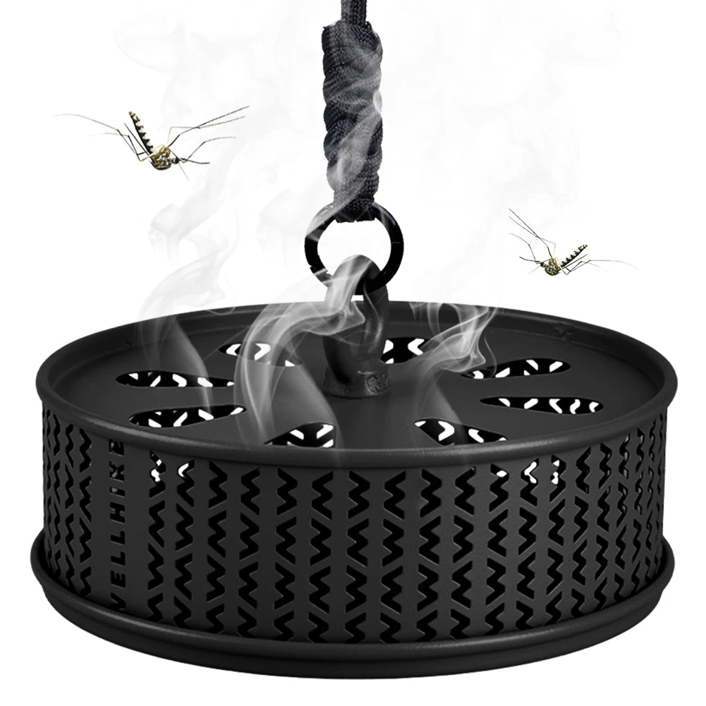 Mosquito Coil Holder with Cover Mosquito Repellent Incense Box Metal Repellent Incense Coil Burner for Outdoor Camping