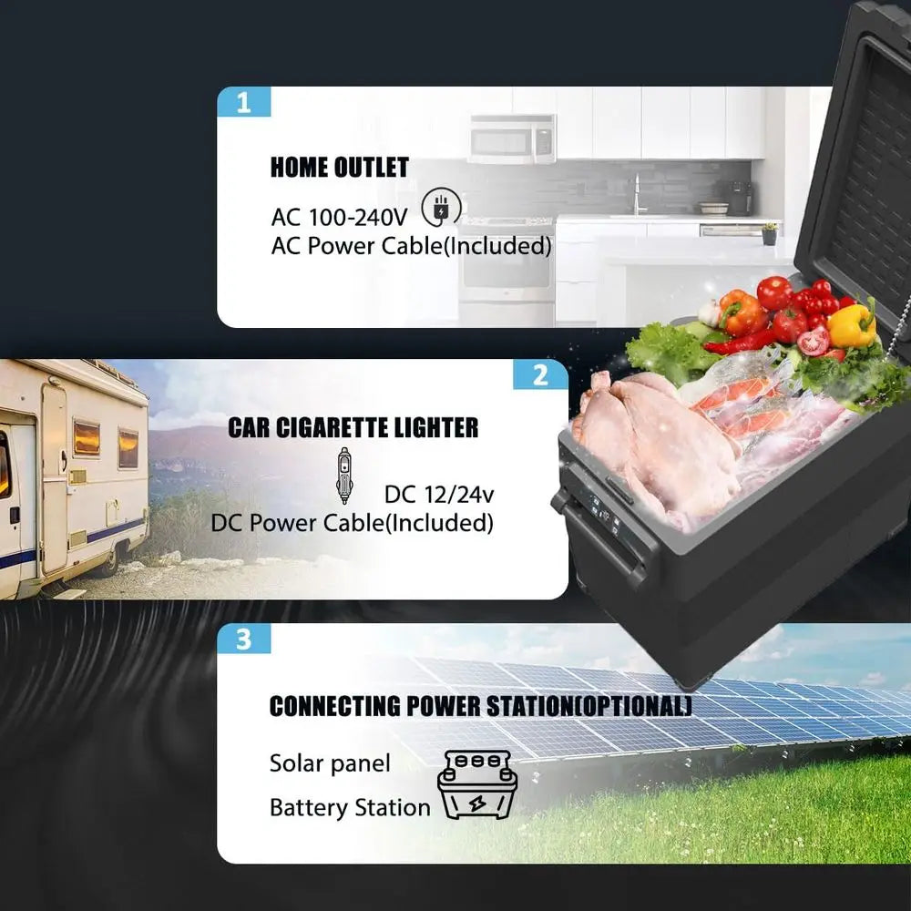 NCF55 Portable Fridge Freezer,12 Volt Car Refrigerator, 52 Quart 49.4 Liter Fast Cooling 12V Car Fridge 468,for Outdoor, Camping