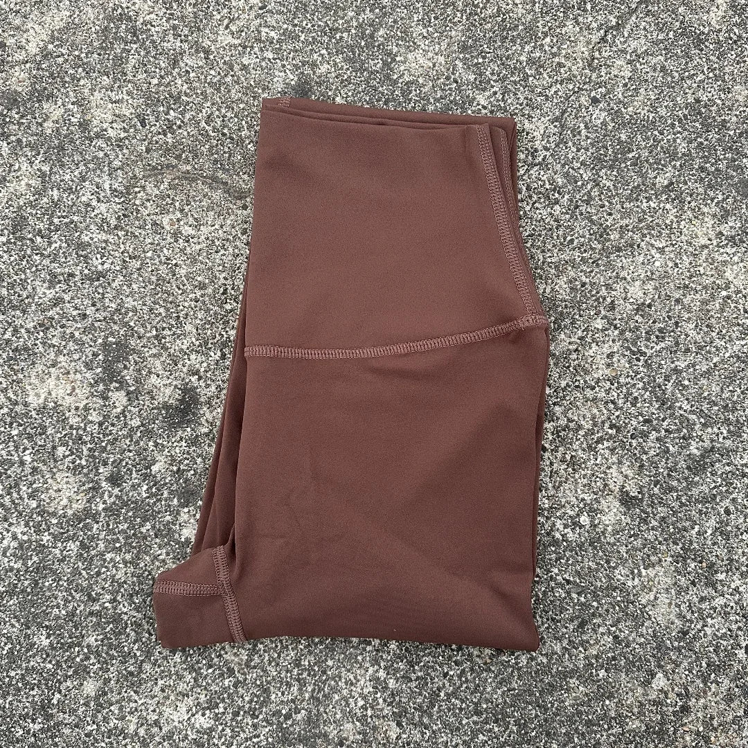 Solid Color Back Waist Pocket High Waist Yoga Legging Women Sport Cropped Pants Butter Athletic Gym Comprehensive Training Jog