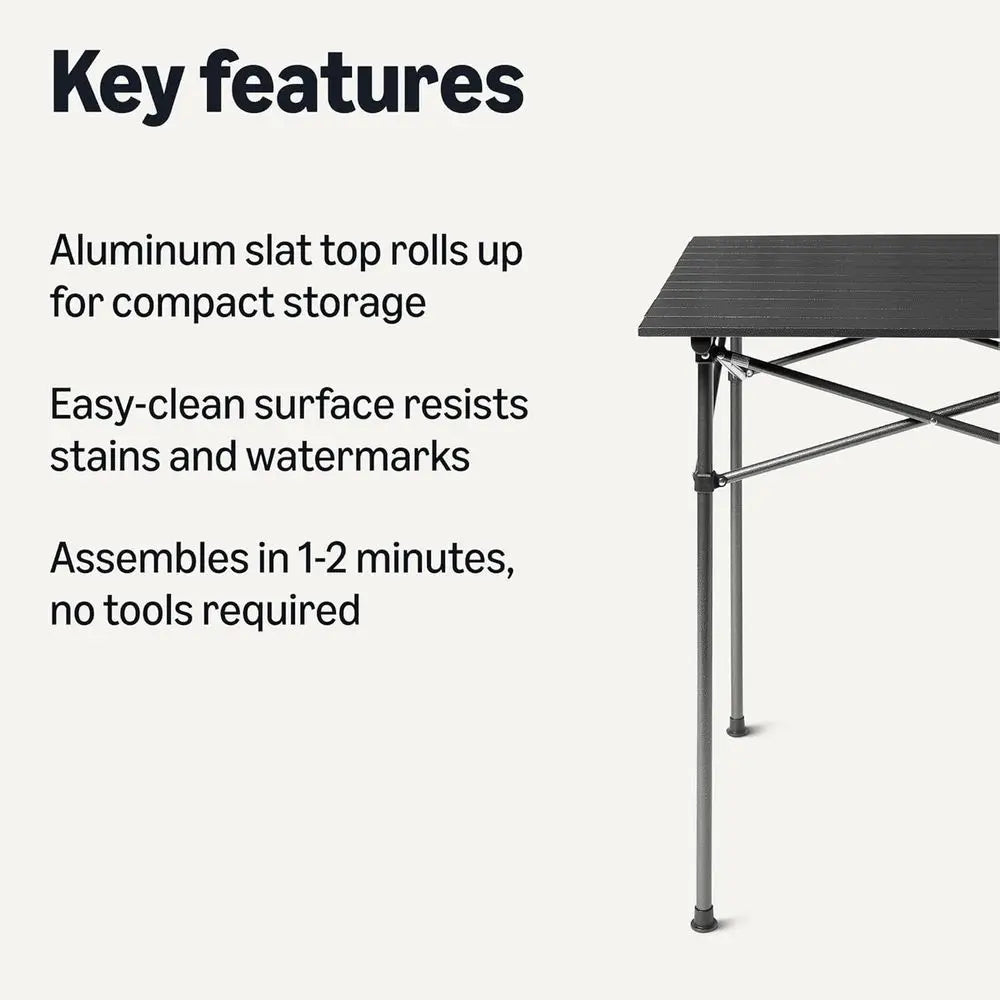 Compact Tall Black Portable Camping Table